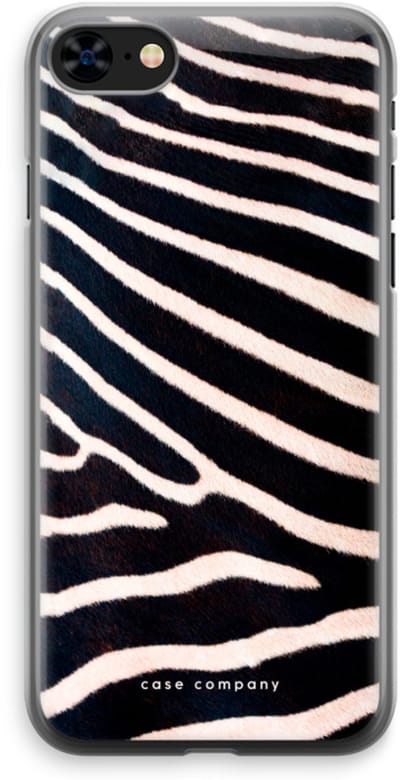 Case Company® - Hoesje geschikt voor iPhone 8 hoesje - Zebra - Soft Cover Telefoonhoesje - Bescherming aan alle Kanten en Schermrand