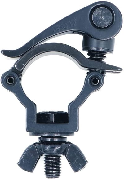 Dailygoods- Montageklem Zwart Aluminium - Klem voor Podiumlamp - Geschikt voor Buis OD 32-35mm - Draagvermogen 75KG - Onmisbaar voor Podiumverlichting - Lichtklem