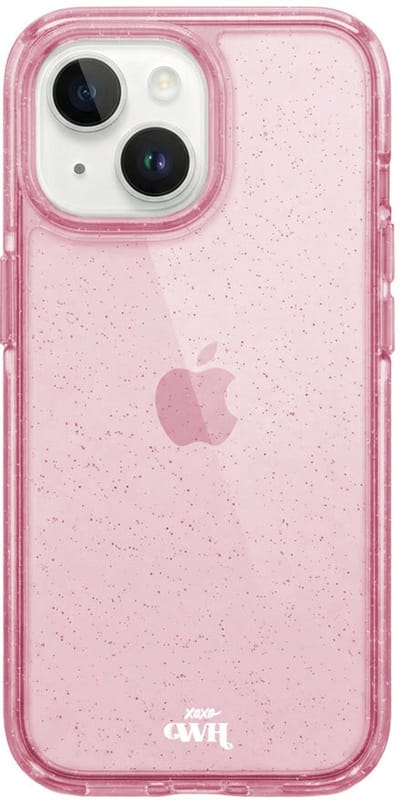 xoxo Wildhearts siliconen glitter hoesje - Sparkle Away Pink - Geschikt voor iPhone 13 - Shockproof case met glitters - Roze