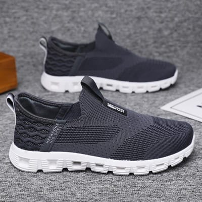 Heren Casual Schoenen Nieuwe Sport Vliegend Geweven Ademend Lichtgewicht Trendy Hardloopschoenen plus Maat Herenschoenen 44 gray