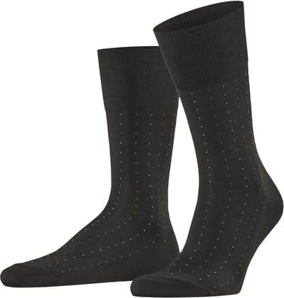 FALKE Tiago Dotted Line fijn lichte glans fil d'Ecosse katoen Sokken heren bruin - maat 39-40