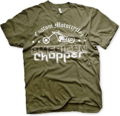American Chopper Heren Tshirt -S- Washed Logo Groen