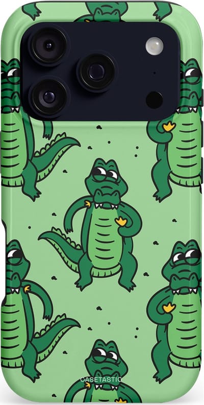 Casetastic hoesje geschikt voor Apple iPhone 17 Pro - MagSafe - Dubbellaagse bescherming - Kroko dans - Fashion Case - Mintgroen