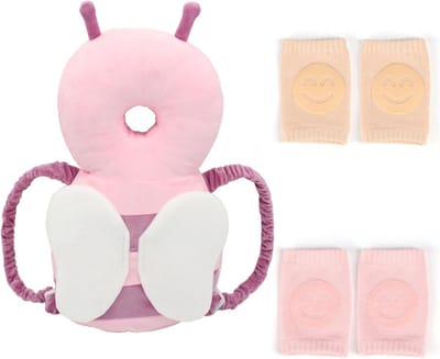 Baby Hoofdbescherming - Kruip Set - Leren Lopen - Flexibel Verstelbaar - 33 x 20 x 7.5 cm - Roze