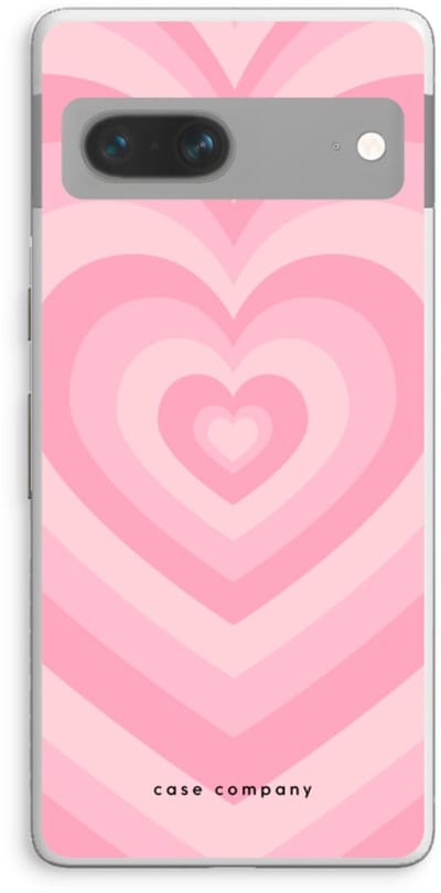 Case Company® - Hoesje geschikt voor Google Pixel 7 hoesje - Hart Roos - Soft Cover Telefoonhoesje - Bescherming aan alle Kanten en Schermrand