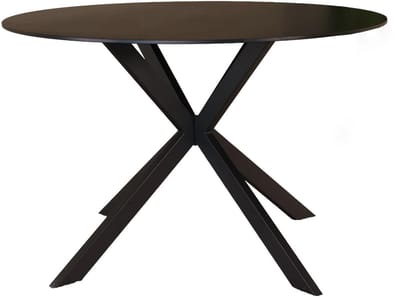 Eettafel rond 120cm Jenna marmerlook zwart ronde tafel steen