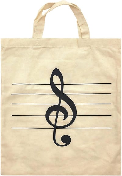 Katoenen Schoudertas met Muzieknoten - Herbruikbare Canvas Tas voor Muziekliefhebbers en Cadeaus