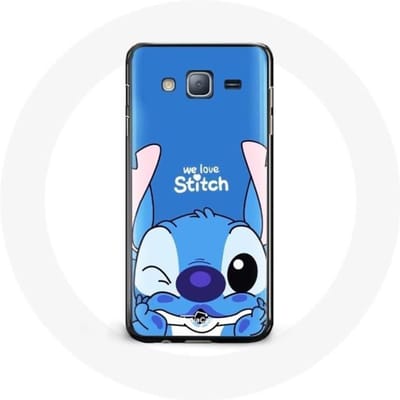 Coque - Samsung - Galaxy J3 2016 - Stitch mignon - Souple - Protection enfant bleu