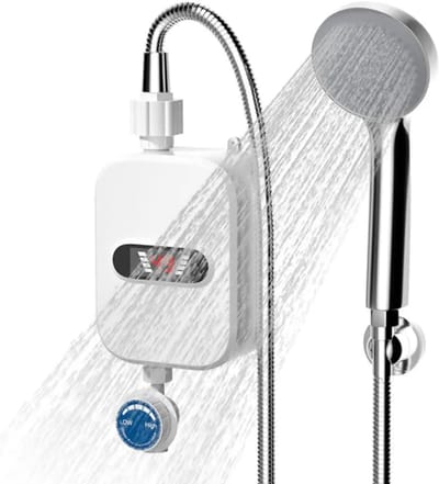 Elektrische douchekop met doorstroomverwarmer – Thermostatische douchekopset met instelbare temperatuur – Waterdichte instant-boiler voor de badkamer