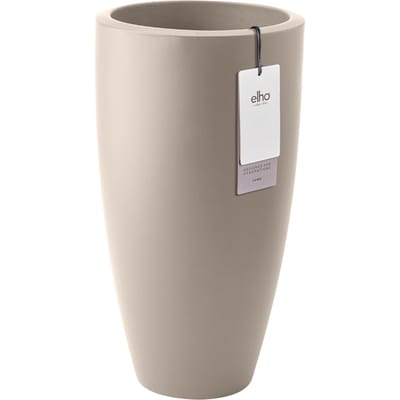 Elho June Round High 30 - UV-bestendig en Kleurvaste Bloempot - Binnen & Buiten - Ø 29.5 x H 52.5 cm - Balanced beige