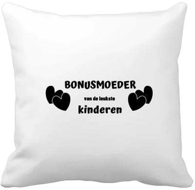 Akyol - bonusmoeder van de leukste kinderen Kussen hoes - Moeder - de leukste bonusmama - moeder cadeautjes - moederdag - verjaardag - geschenk - kado - 40 bij 40 cm