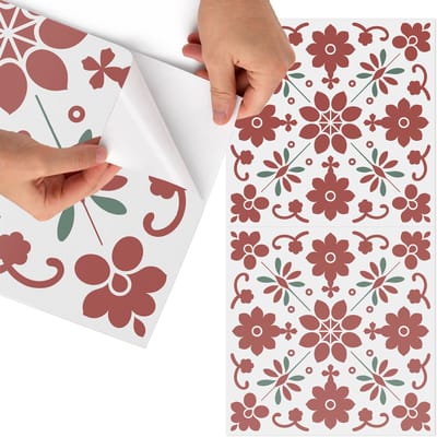 Tulup Meubelfolie - Volksbloemen Meubelfolie - 75x150 cm - Rood Meubelfolie - Plakfolie Meubels - Rustiek Meubelfolie - Decoratiefolie Zelfklevend - Slaapkamer decoratie - Bloemen en planten