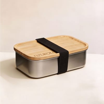 Dzukou Jim Corbett - Lunchbox - RVS - Bamboe - Met Vakjes - 800 ml