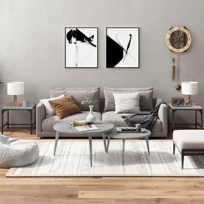 vidaXL - Bijzettafels - 2 - st - 40x40x35 - cm - bewerkt - hout - grijs - sonoma - eiken
