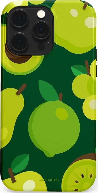 Casetastic Hoesje Geschikt voor Apple iPhone 14 Pro Max Magsafe - Stijlvolle Beschermende Duo-layer Case - Peren Appel Groen