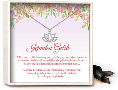 Pera Jewelry - 925 sterling zilveren Lotus ketting - Lotus Kolye – İçimden Geldi - Collier - Ketting Dames - Ketting met Hanger