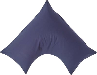 Homescapes Percale Katoen V-Kussensloop - Marineblauw - 100% Egyptisch Katoen - 200TC - 38 x 76 cm