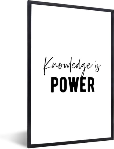 Fotolijst incl. Poster - Quote - Power - Studeren - 40x60 cm - Posterlijst