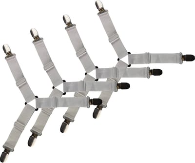Scoby - Bedlaken Spanners - Dekbed Laken Aanspanner Clips - Bedoeld voor Strak Dekbed - 4 Stuks - Wit