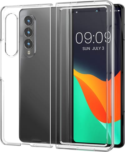 kwmobile telefoonhoesje geschikt voor Samsung Galaxy Z Fold 3 5G hoesje - Hoes voor vouwbare smartphone - Telefoon display en camera beschermer - In transparant