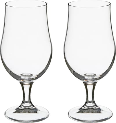 Secret de Gourmet Bierglazen - 8x stuks - transparant - voetglazen - 370 ml - 18 cm