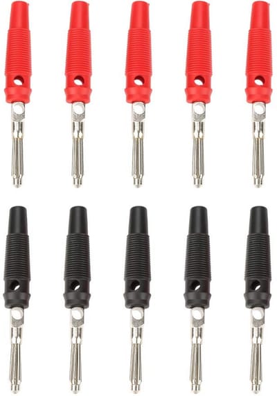 10 Stuks 4mm Banaanstekkers Set - Audio Luidsprekerkabel Connectoren Schroefverbinding Rood/Zwart