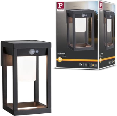 Draadloze LED Buitenwandlamp op Zonne-energie met Bewegingsmelder IP44 Warmwit Zwart