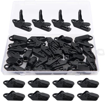 Allecto - Tarp Clips - Tentklemmen voor buitenactiviteiten - Duurzaam en lichtgewicht - Zwart - Sterke bijtkracht - Set van 30
