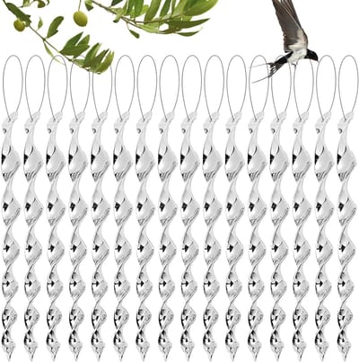 Dailygoody - Vogelafweer - Reflecterende windspiraal - Beschermt eigendom - 16 stuks - Effectieve vogelverschrikker - Geschikt voor balkon en tui