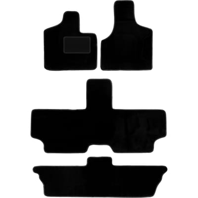 Zwarte velours vloermatten voor: Dodge Caravan / Grand Caravan III 7-zits (2001-2007)