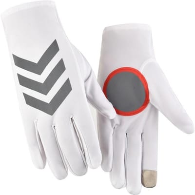 Gants de travail d'été fins pour hommes Réfléchissants Doigts entiers Respirants Soie glacée Commande de trafic Patrouille Étiquette Gants de protection solaire One size gray