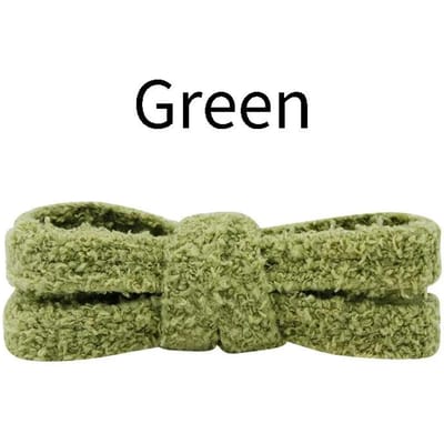 Platte Veters Pluizige Veters 1,5CM Breedte Pluche Touw Schoenveters voor Schoenen Casual Sneakers 100/120/140/160CM Schoenen Accessoire Nieuw 100cm groen