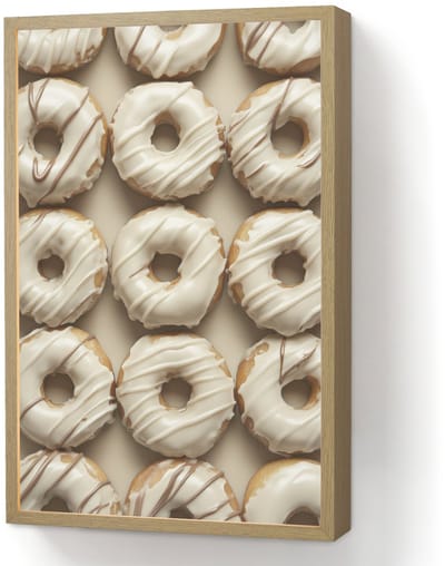 Wandlamp 40x60 cm - Oplaadbaar - Donuts - Chocolade - Wit - Beige - Wandlampen binnen woonkamer - Slaapkamer lamp - Decoratieve nachtlamp - Vloerlamp draadloos