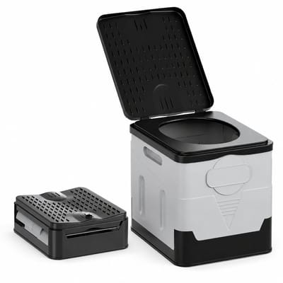 Innovastore Draagbaar toilet - Toilet - Campingtoilet - Toiletemmer - Opvouwbaar toilet - Portable toilet - WC - Zwart/Grijs