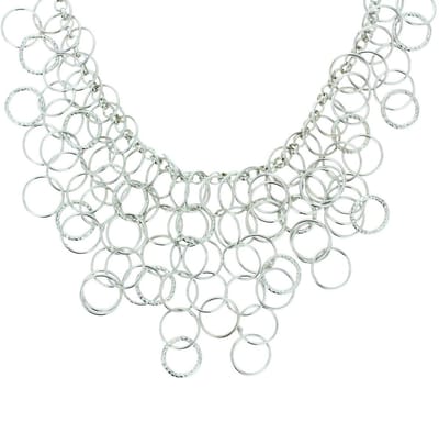 Behave - Zilverkleurige ketting met ringen - 43,5 cm