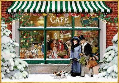 Kerstcafé Puzzel - 1000 Stukjes voor een Nostalgisch Gevoel