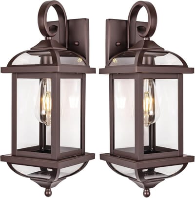 Buitenwandlampen Bronzen Kleur 45 cm - 2 Stuks - Waterdichte Patio Verlichting voor Buiten - Wandmontage - Anti-Roest Aluminium