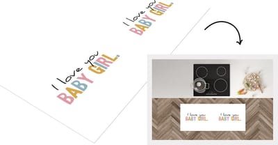 Keukenloper - Loper keuken - Quotes - I love you Baby Girl - Dochter - Regenboog - Spreuken - 120x50 cm - Keukenloper vinyl