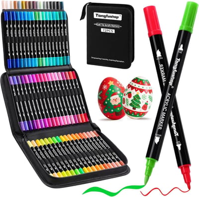 Aquamarkers - Acrylverf Markers - Multi-kleur - Dubbelzijdige Penseel en Fijn Punt - Waterbasis - Voor Creatieve Projecten