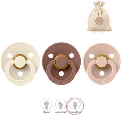 BIBS fopspenen symmetrisch - maat 1 (0-6 maanden) - blush, woodchuck, ivory
