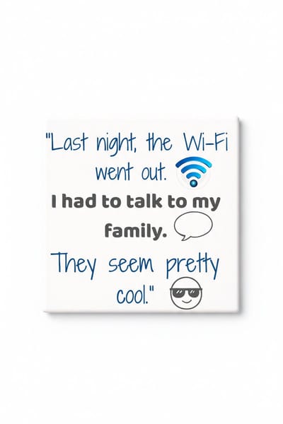 Grappige “De Wifi Viel Uit” Keramische Tegel – Familie Humor Quote Tegel – Moderne Keuken Wanddecoratie Cadeau