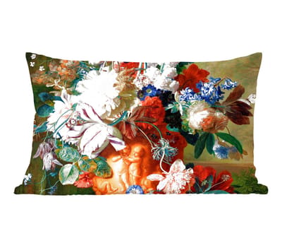 Sierkussens - Kussentjes Woonkamer - 50x30 cm - Kunst - Oude meesters - Boeket bloemen in een urn