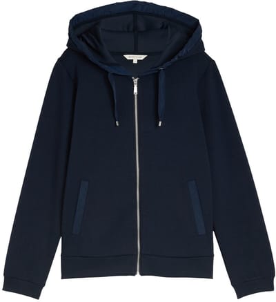 Tom Tailor - Hoodie-sweatjack van scuba - Maat XS - sky captain blue