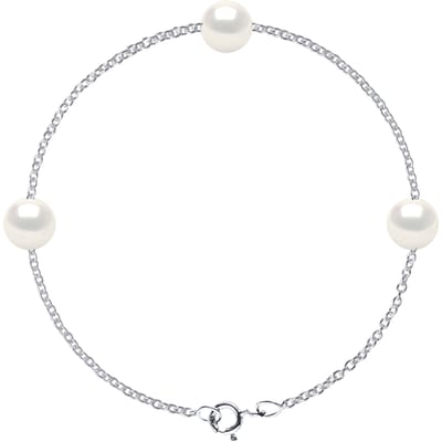 TRIO Bracelet Zoet Water kralen rond 89mm White 925