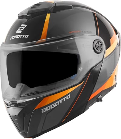 Bogotto FF404 Ezion Zwart Oranje Systeemhelm - Helm