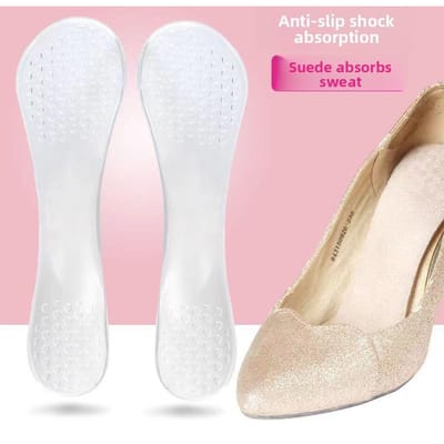 Niet-slip siliconen sandaleninzetstukken, zelfklevende zweetabsorberende halve pads voor dameshoge hakken, zevenpunts pads schoon