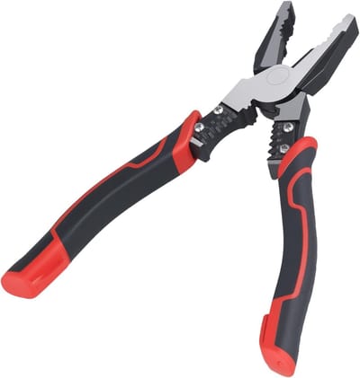 Universele combinatietang 215 mm van koolstofstaal, ideaal voor elektriciens en klussen, met stripfunctie en comfortabele grip