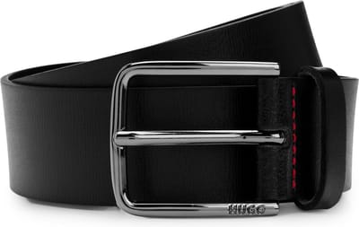 HUGO Leren Riem Gerik Sz35 Leather Belt W90 Black Zwart