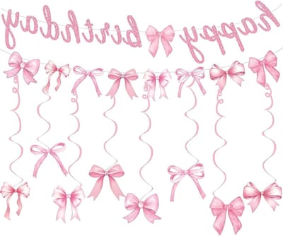 Solidchoice - Roze Boog Verjaardag Banner en Versieringen