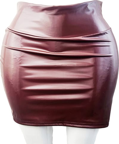 BamBella® - Datex rok donker Rood- Maat S/M - (Mix latex en stof mini rok - Sexy Erotische dames BDSM SM fetish kleding